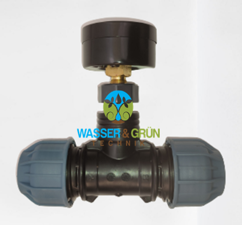 Manometer mit 1/4" AG, 50 mm,  0-6 bar oder 0-10 bar, Drucküberwachung, mit PE-Rohr Verschraubung